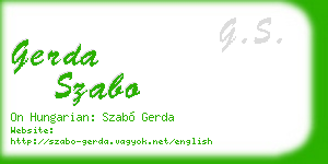gerda szabo business card
